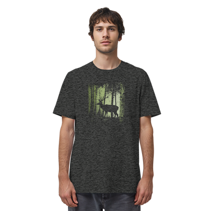 Hirsch im Zwielicht Wald - Organic Shirt
