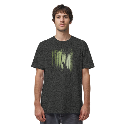 Luchs Wildkatze im Zwielicht Wald - Organic Shirt