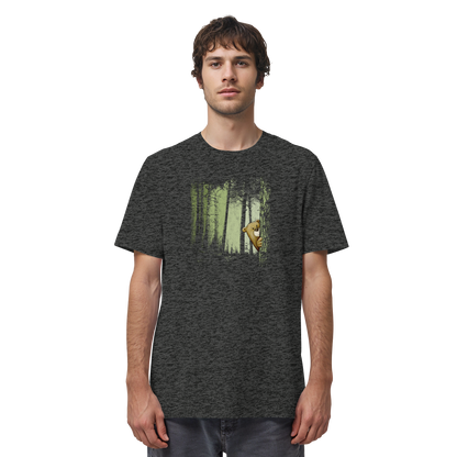 Comic Bär versteckt im Zwielicht Wald - Organic Shirt