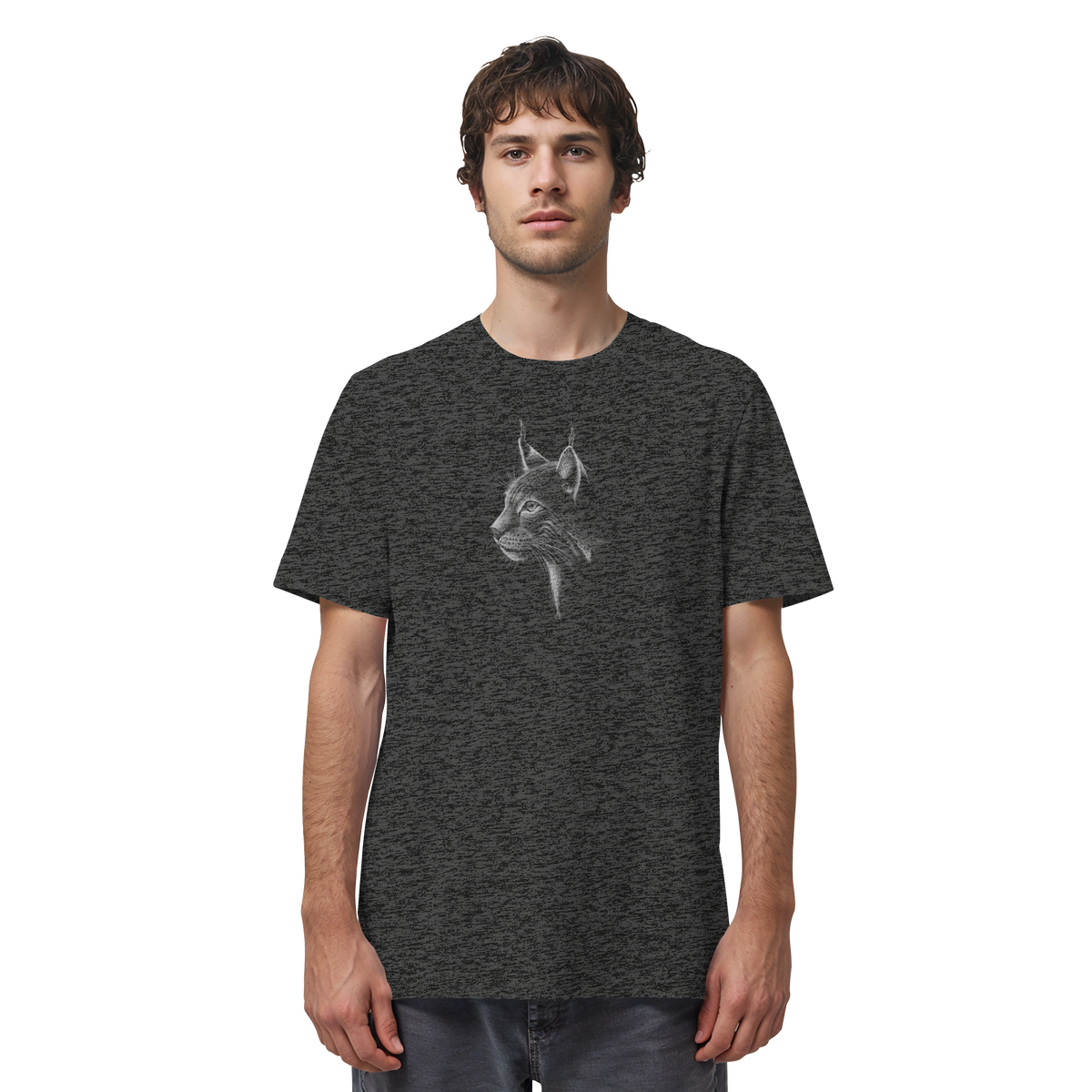 Luchs Kritzelkunst Wildkatze Illustration - Organic Shirt