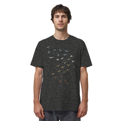 Retro Vogel Schwarm - Organic Shirt