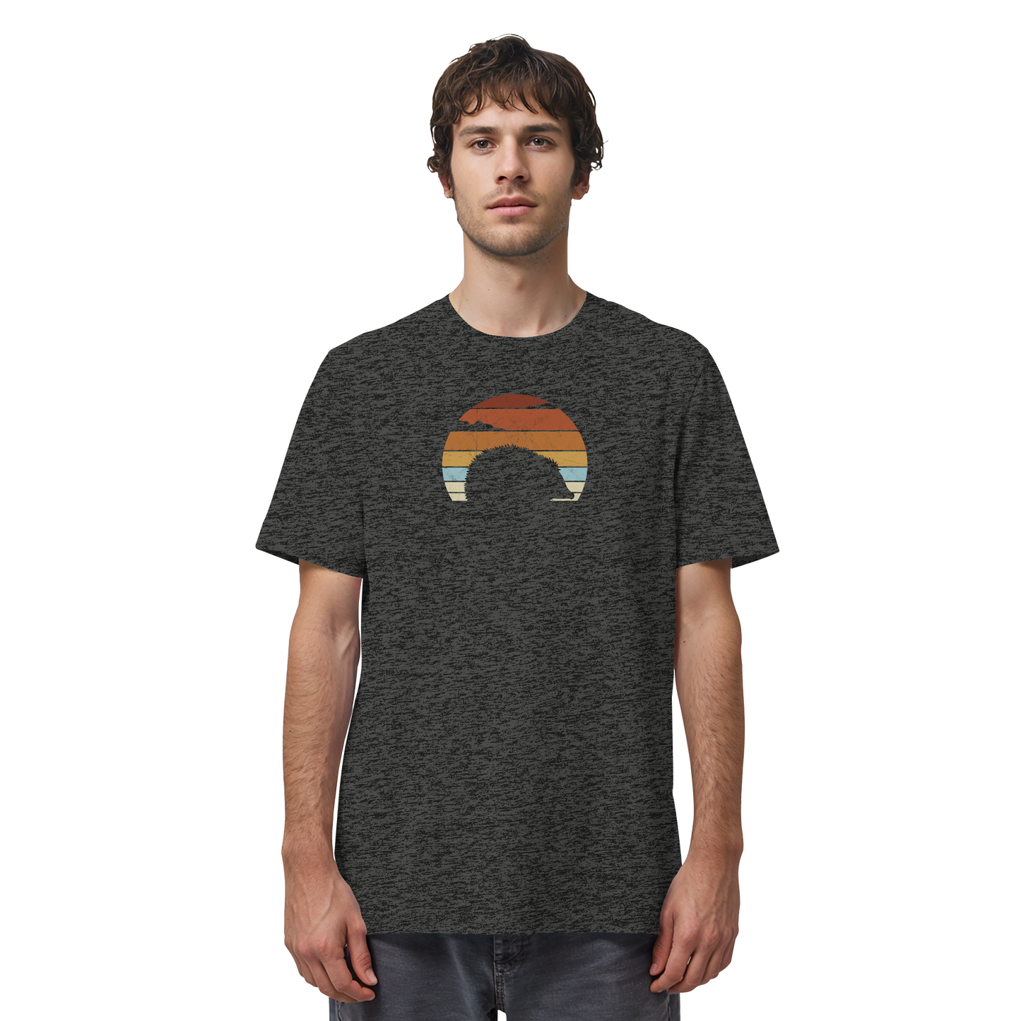 Retro Igel Silhouette im Sonnenuntergang - Organic Shirt