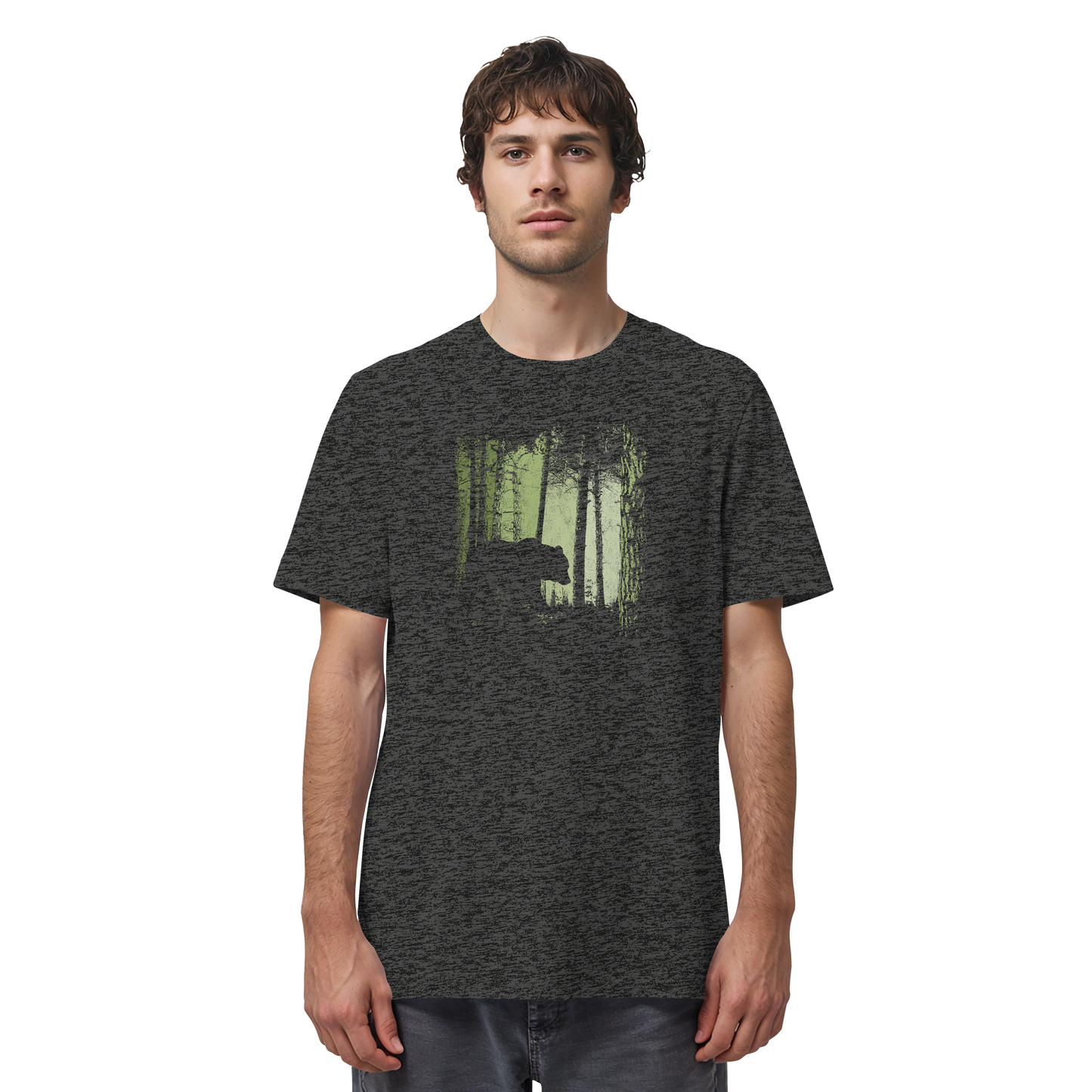 Braunbär im Zwielicht Wald - Organic Shirt