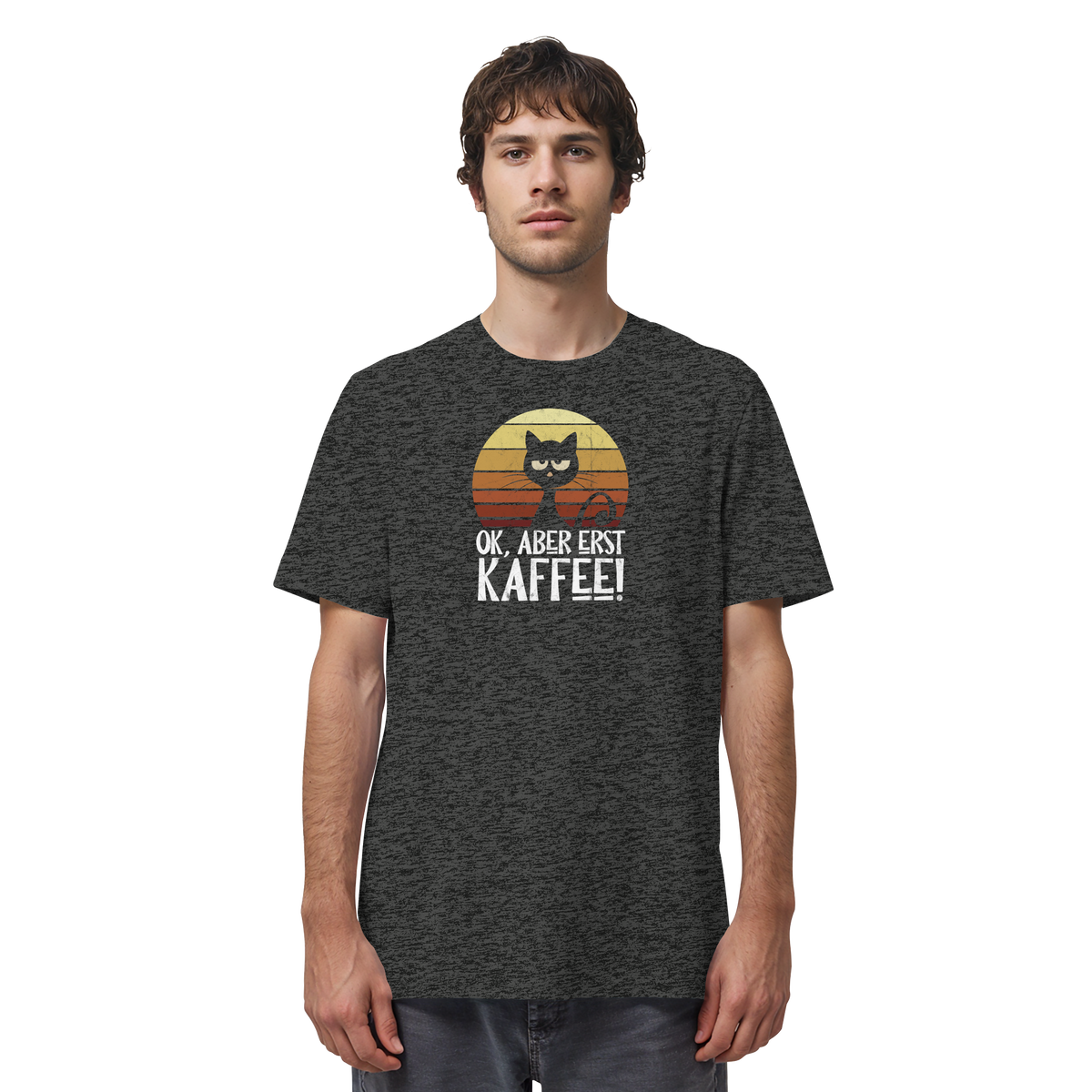Ok, aber erst Kaffee | launische Katze - Organic Shirt