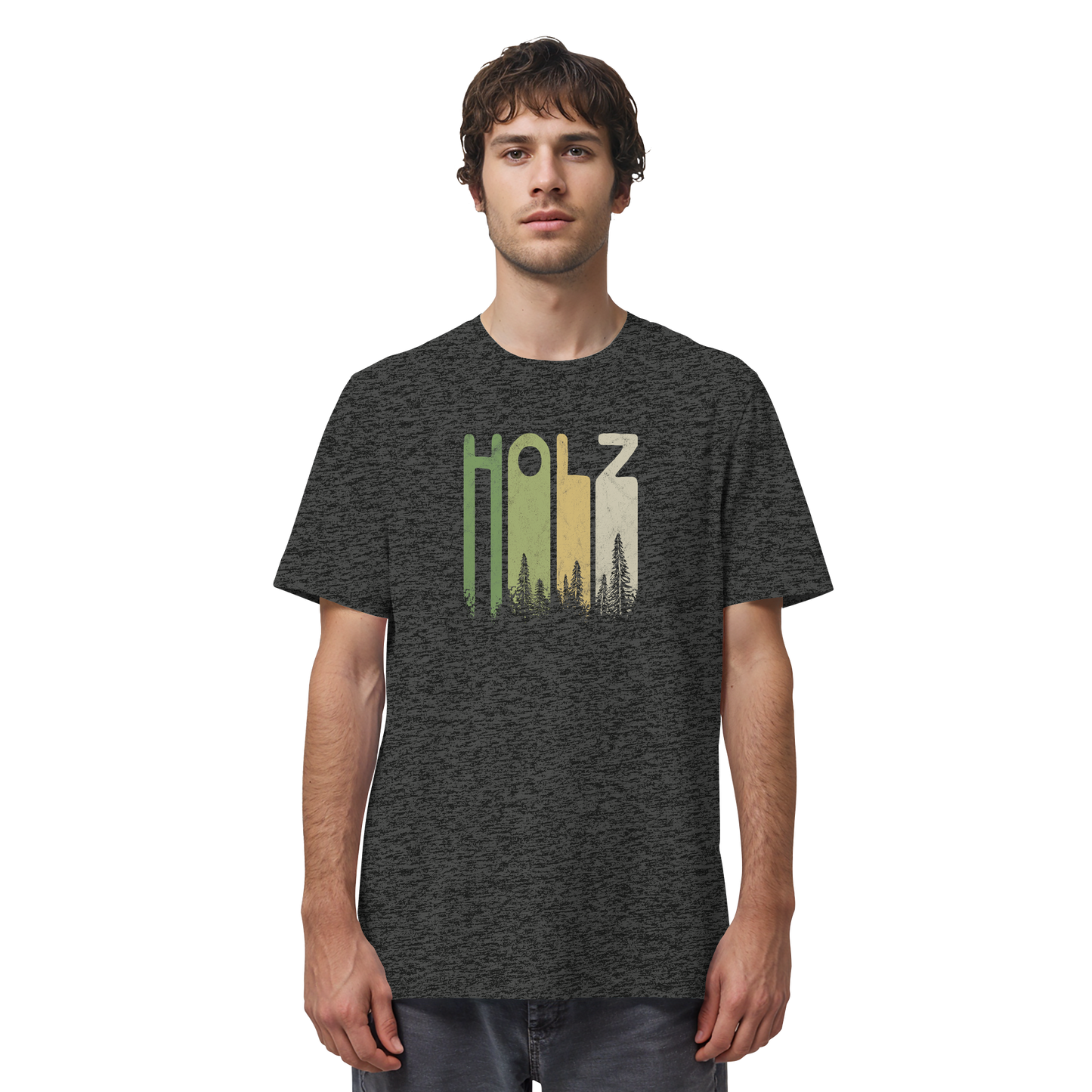 Holz Retro Wald Schriftzug - Organic Shirt