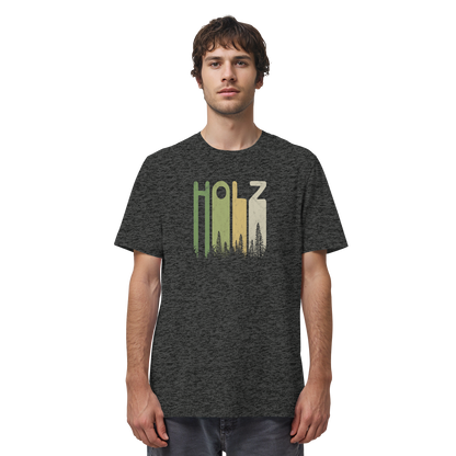 Holz Retro Wald Schriftzug - Organic Shirt