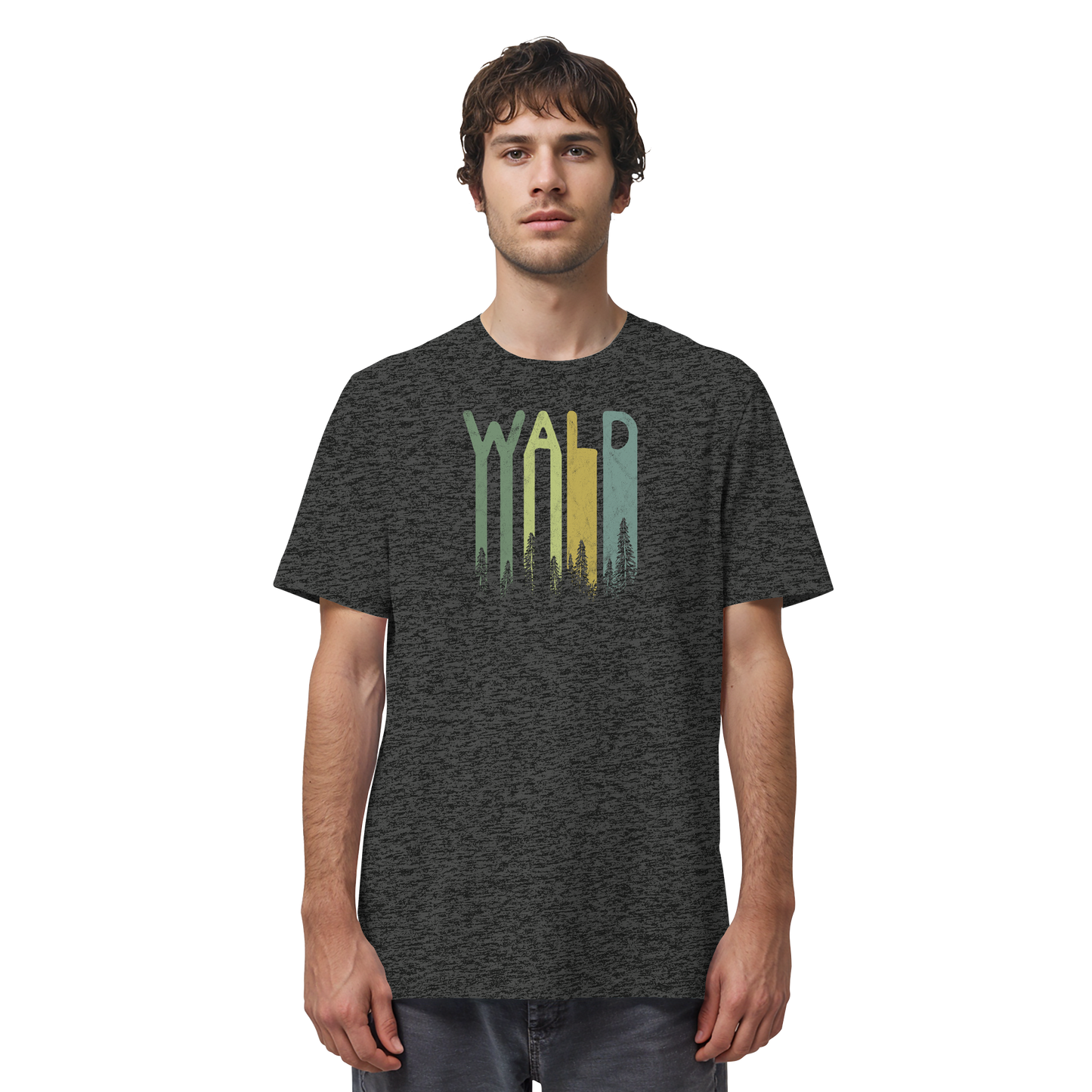 Wald Retro Forst Schriftzug - Organic Shirt
