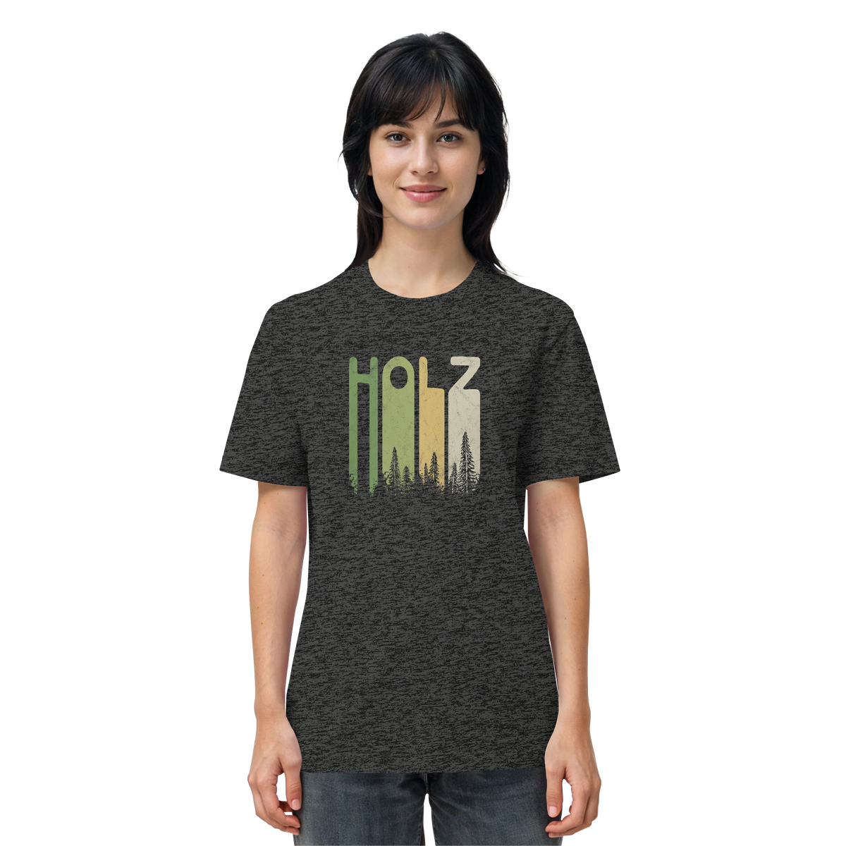 Holz Retro Wald Schriftzug - Organic Shirt