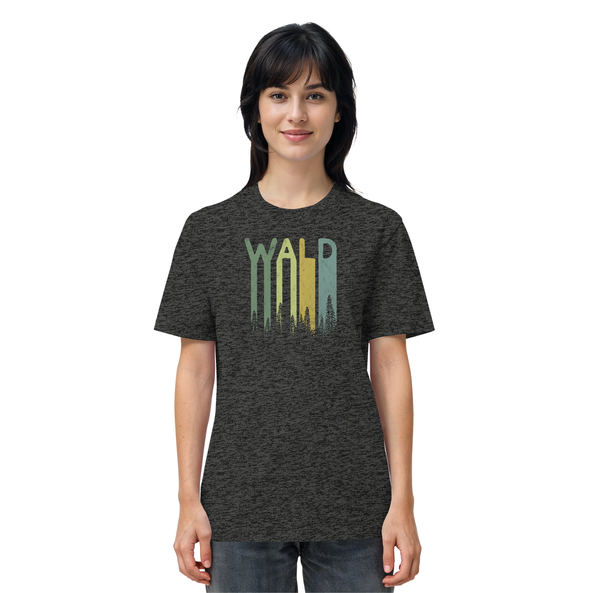 Wald Retro Forst Schriftzug - Organic Shirt