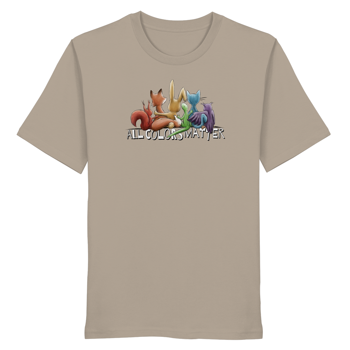 All Colors Matter! Regenbogen Tiere für Vielfalt - Organic Shirt