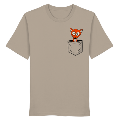 Fuchs in der Brusttasche | Taschen-Fuchs - Organic Shirt