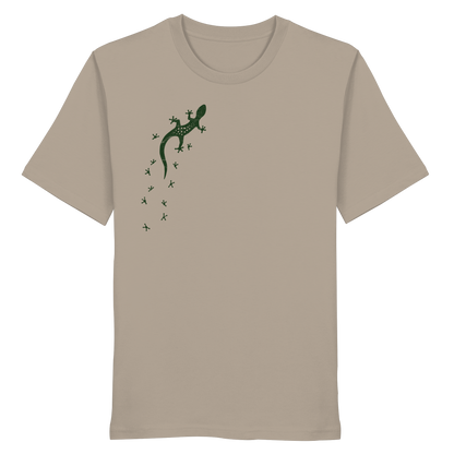 Gecko Eidechse Silhouette dunkel - Organic Shirt
