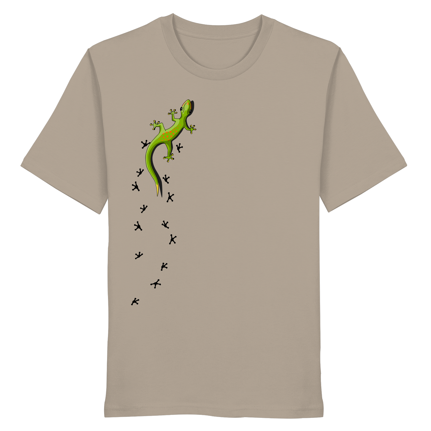 Kletternder Gecko mit Spuren - Organic Shirt