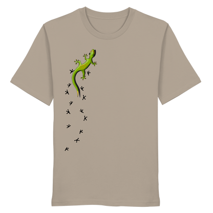Kletternder Gecko mit Spuren - Organic Shirt