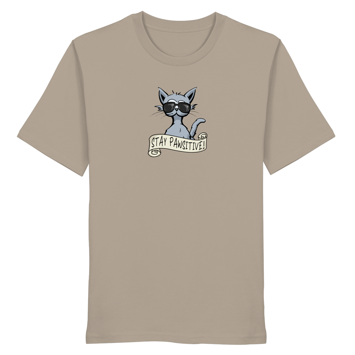Stay Pawsitive Bleib lässig Hipster Katze - Organic Shirt
