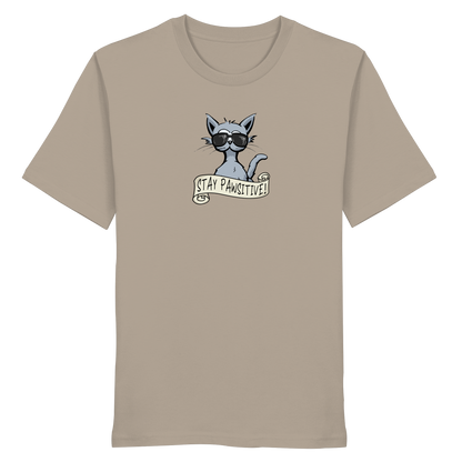 Stay Pawsitive Bleib lässig Hipster Katze - Organic Shirt