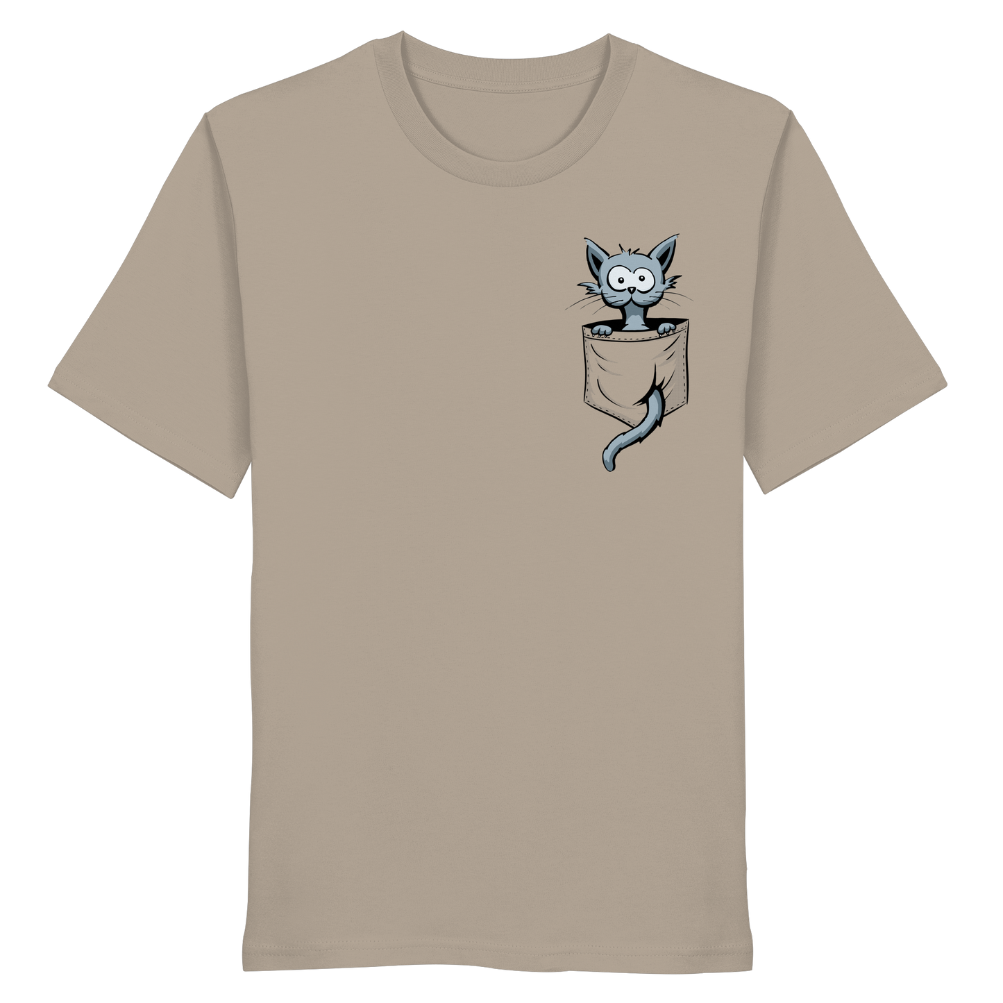 Verrückte Katze in Deiner Brust-Tasche - Organic Shirt
