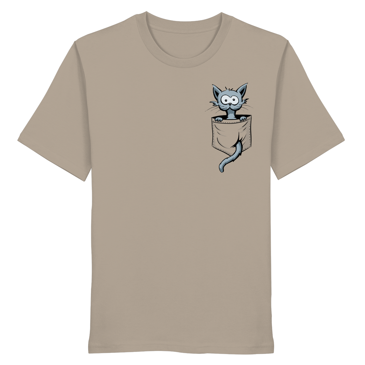 Verrückte Katze in Deiner Brust-Tasche - Organic Shirt
