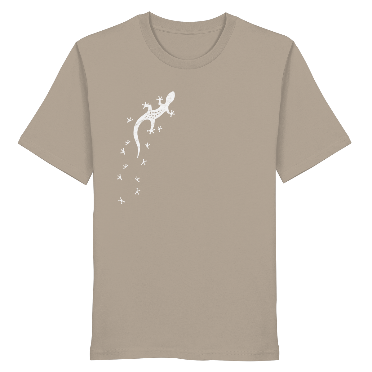 Gecko Eidechse Silhouette hell - Organic Shirt