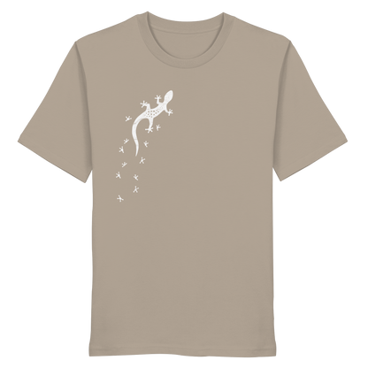 Gecko Eidechse Silhouette hell - Organic Shirt