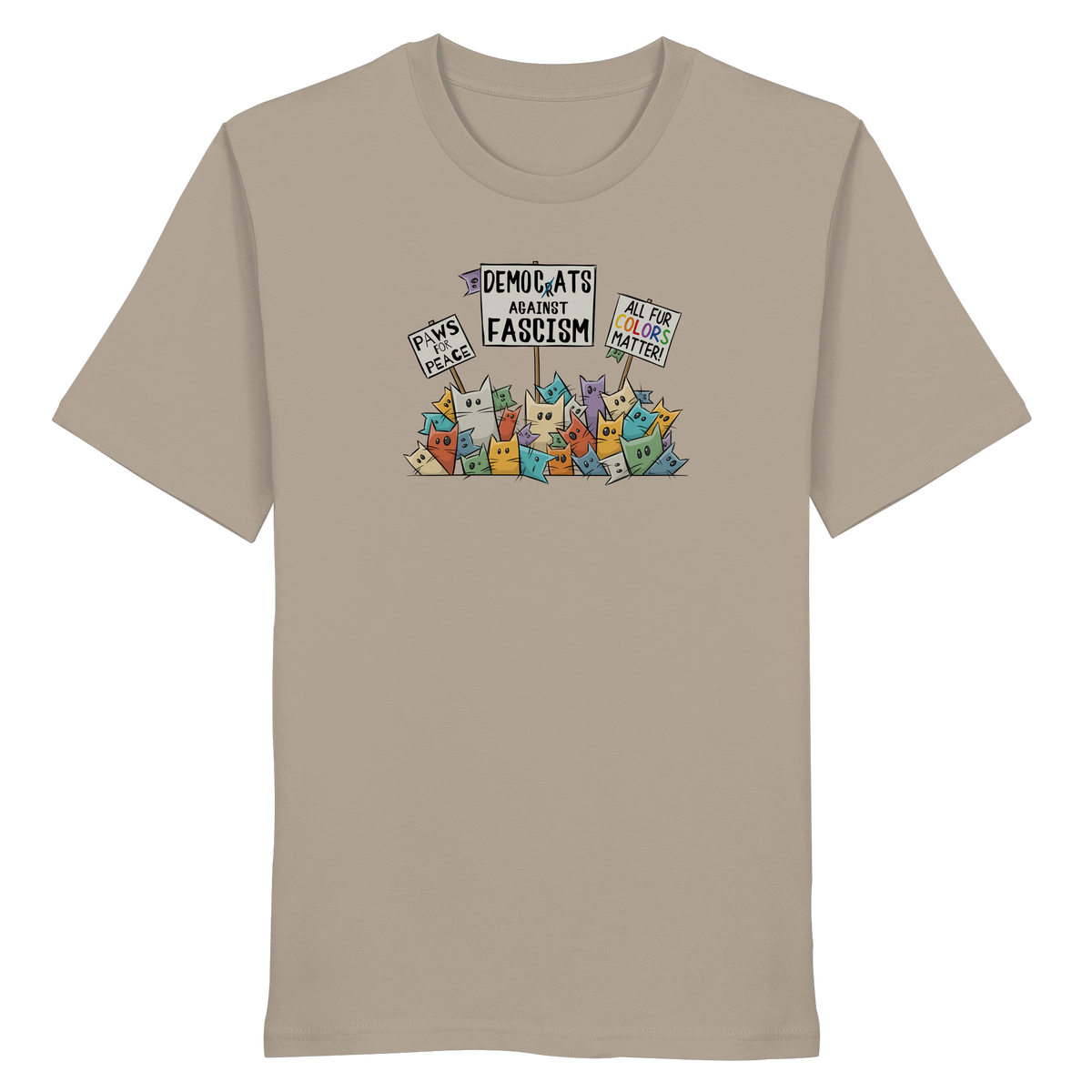 Demo-Katzen gegen Faschismus und für Vielfalt - Organic Shirt