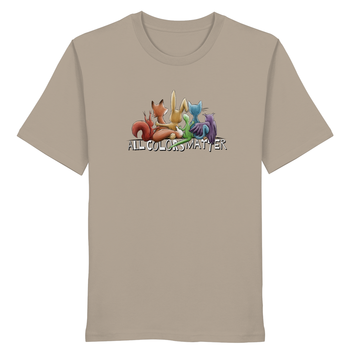 All Colors Matter! Regenbogen Tiere für Vielfalt - Organic Shirt
