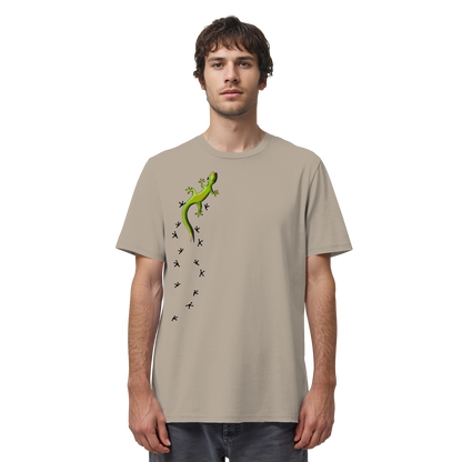 Kletternder Gecko mit Spuren - Organic Shirt