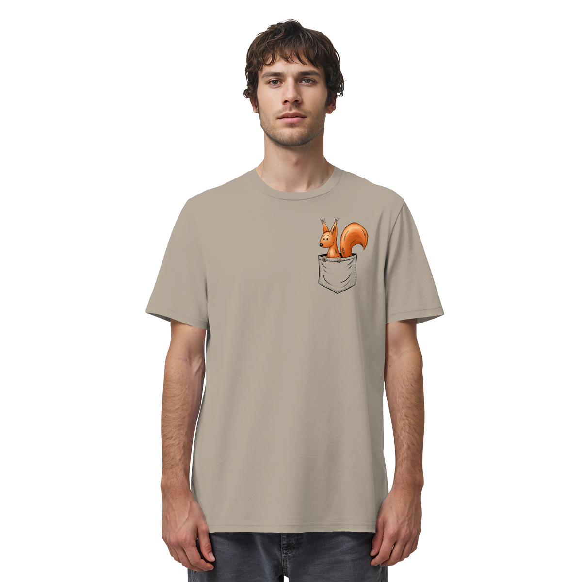 Lässiges Eichhörnchen In Tasche - Organic Shirt