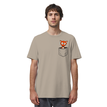 Fuchs in der Brusttasche | Taschen-Fuchs - Organic Shirt