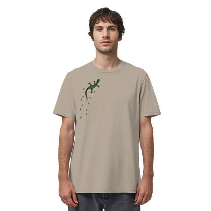Gecko Eidechse Silhouette dunkel - Organic Shirt