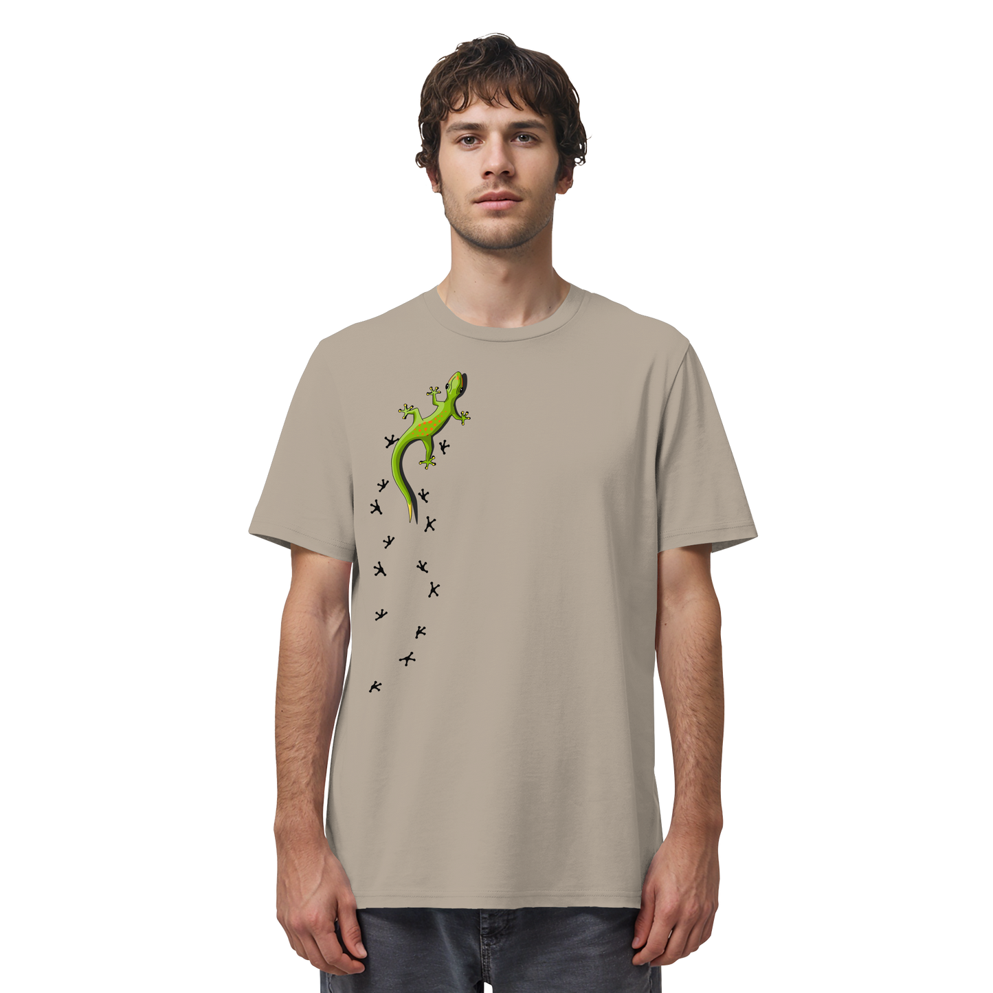 Kletternder Gecko mit Spuren - Organic Shirt