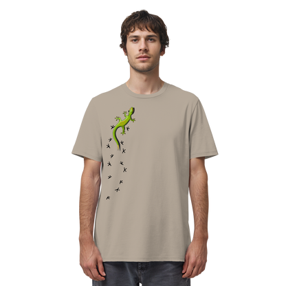Kletternder Gecko mit Spuren - Organic Shirt