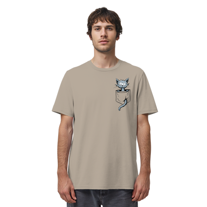 Verrückte Katze in Deiner Brust-Tasche - Organic Shirt