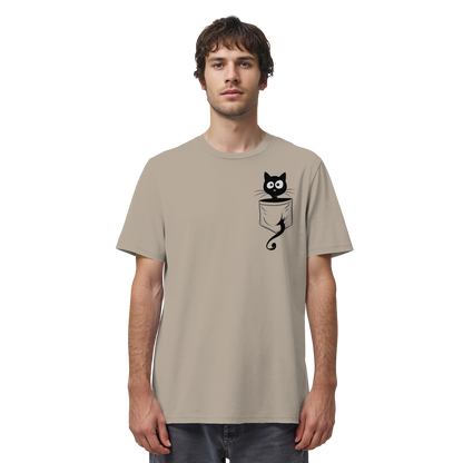 Schwarze Katze in der Tasche - Organic Shirt