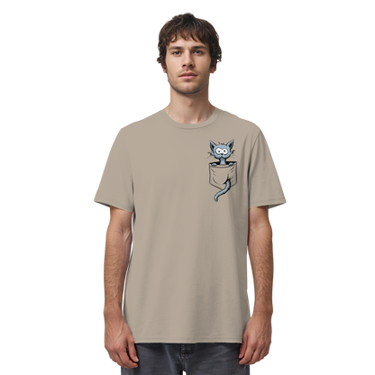 Verrückte Katze in Deiner Brust-Tasche - Organic Shirt