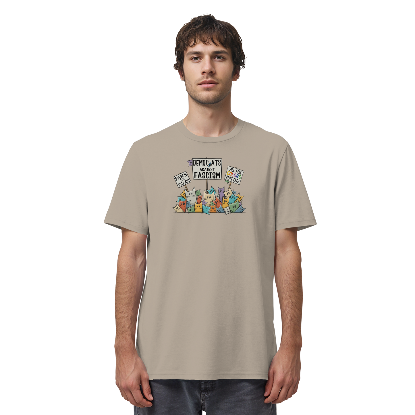 Demo-Katzen gegen Faschismus und für Vielfalt - Organic Shirt