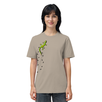 Kletternder Gecko mit Spuren - Organic Shirt