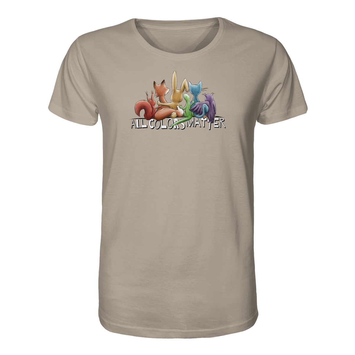 All Colors Matter! Regenbogen Tiere für Vielfalt - Organic Shirt