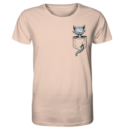 Verrückte Katze in Deiner Brust-Tasche - Organic Shirt