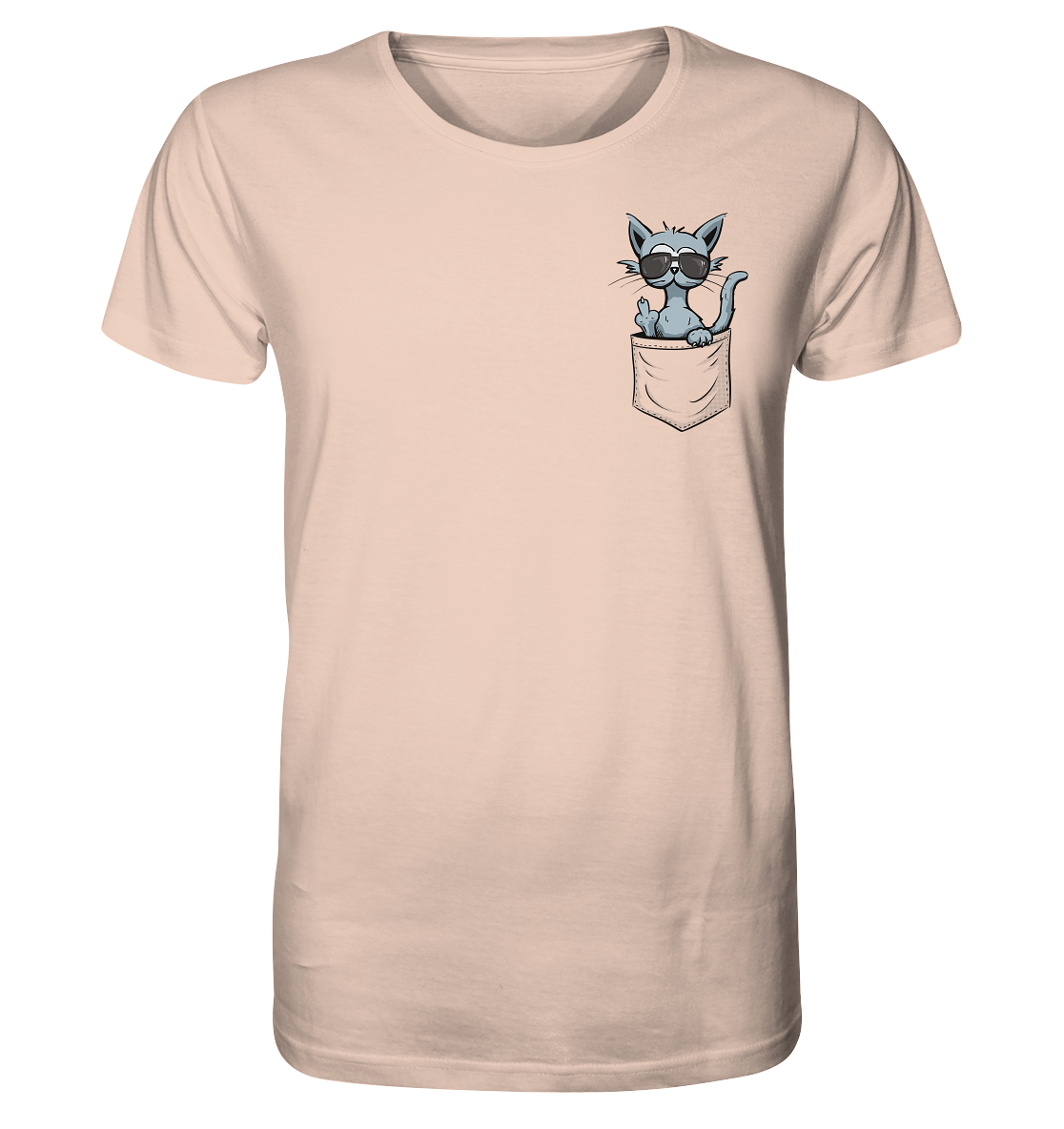 "Fuck Off" Mittelfinger Katze in der Tasche - Organic Shirt