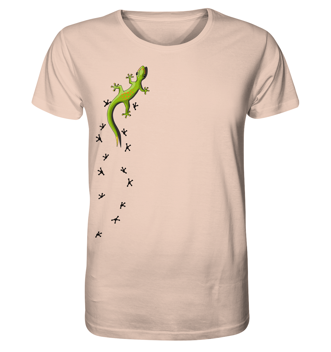 Kletternder Gecko mit Spuren - Organic Shirt
