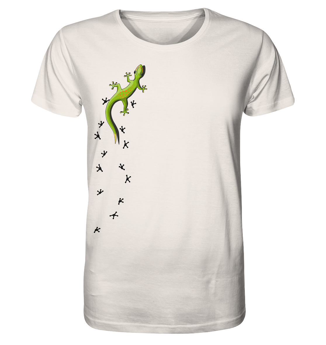 Kletternder Gecko mit Spuren - Organic Shirt