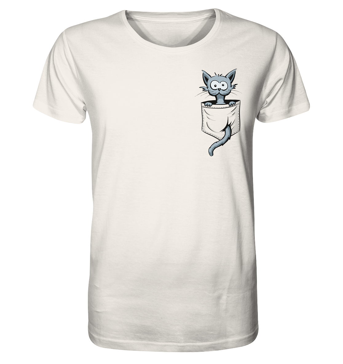 Verrückte Katze in Deiner Brust-Tasche - Organic Shirt