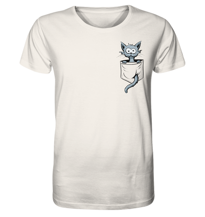 Verrückte Katze in Deiner Brust-Tasche - Organic Shirt
