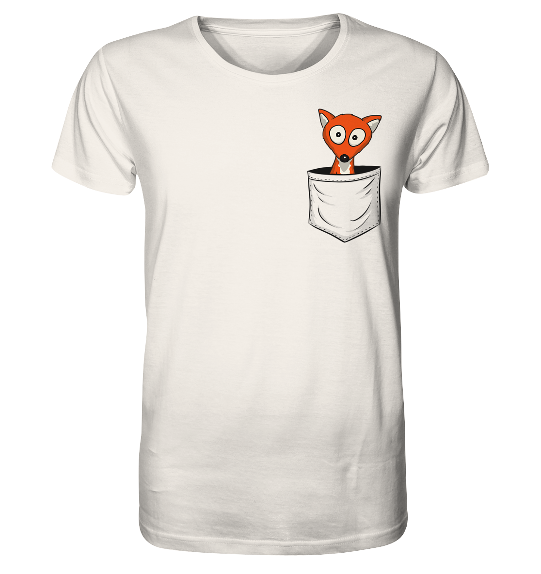 Fuchs in der Brusttasche | Taschen-Fuchs - Organic Shirt