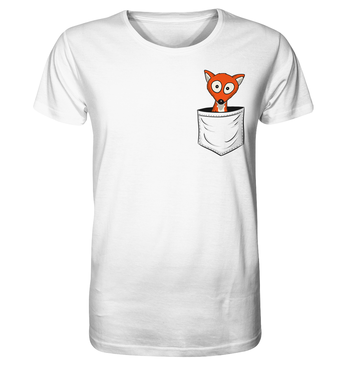 Fuchs in der Brusttasche | Taschen-Fuchs - Organic Shirt