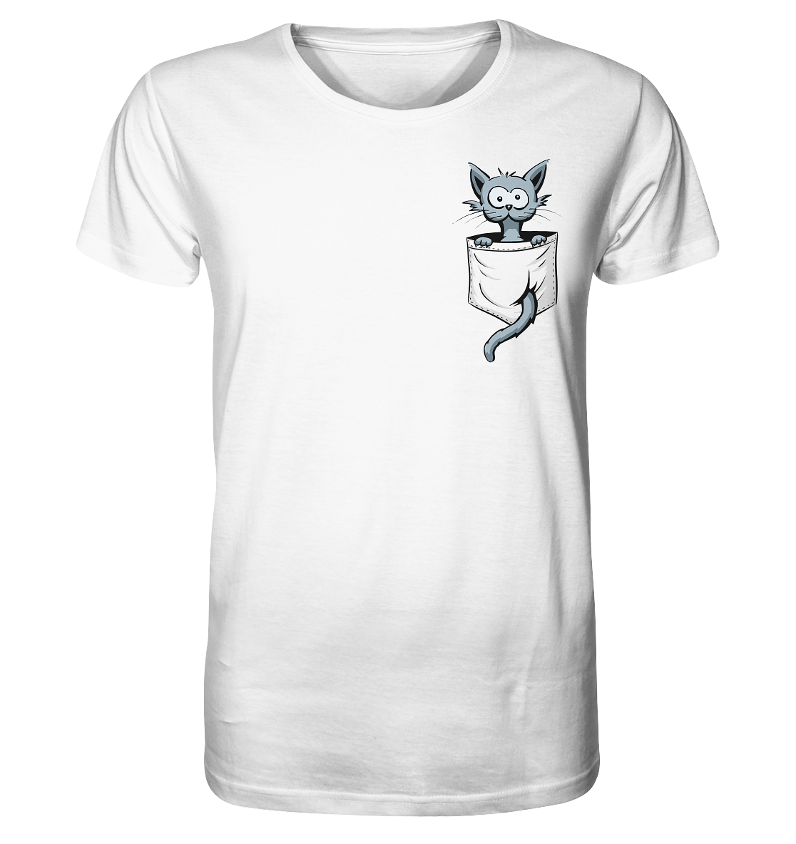 Verrückte Katze in Deiner Brust-Tasche - Organic Shirt