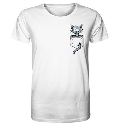 Verrückte Katze in Deiner Brust-Tasche - Organic Shirt