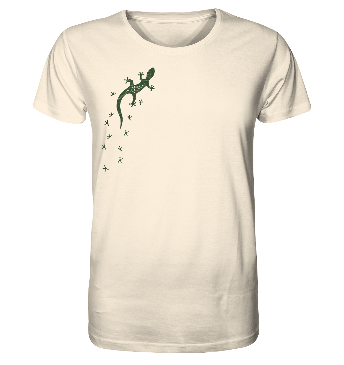 Gecko Eidechse Silhouette dunkel - Organic Shirt