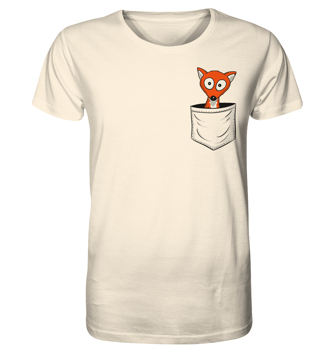 Fuchs in der Brusttasche | Taschen-Fuchs - Organic Shirt